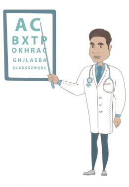 İspanyol göz doktoru göz grafik işaret.