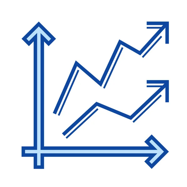 Growth trend line icon.