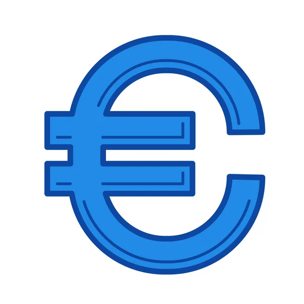 Euro sign line icon. — Stock Vector