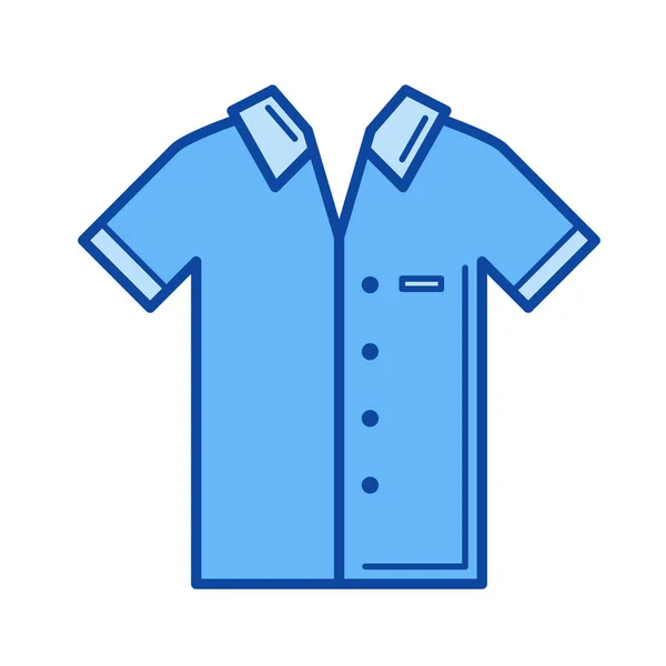 Icône ligne de chemise à manches courtes . — Image vectorielle