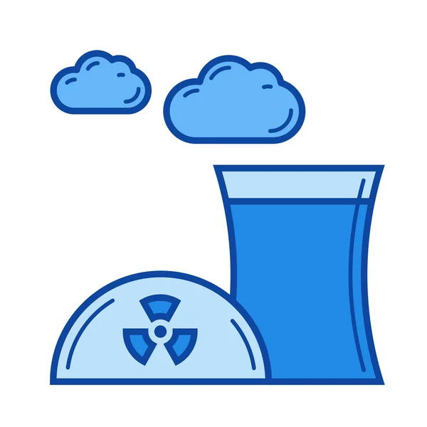 Pictogram van de lijn van de nucleaire vervuiling. — Stockvector