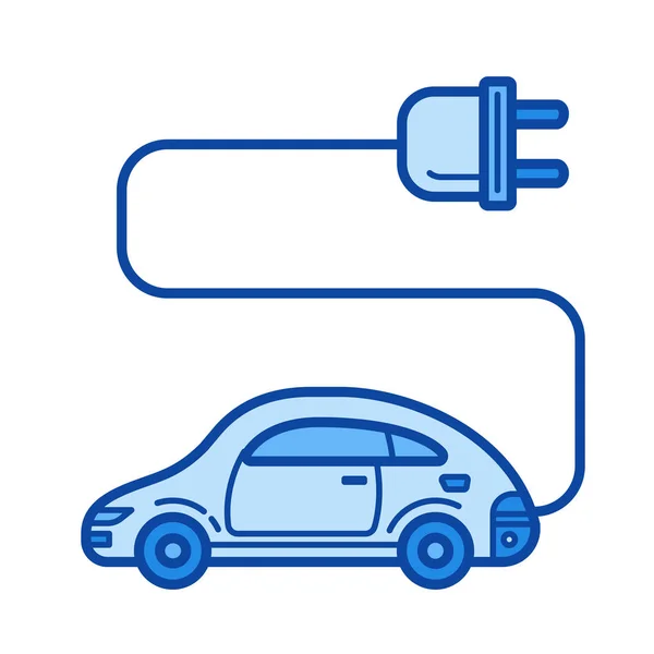 Icône de ligne de voiture électrique. — Image vectorielle