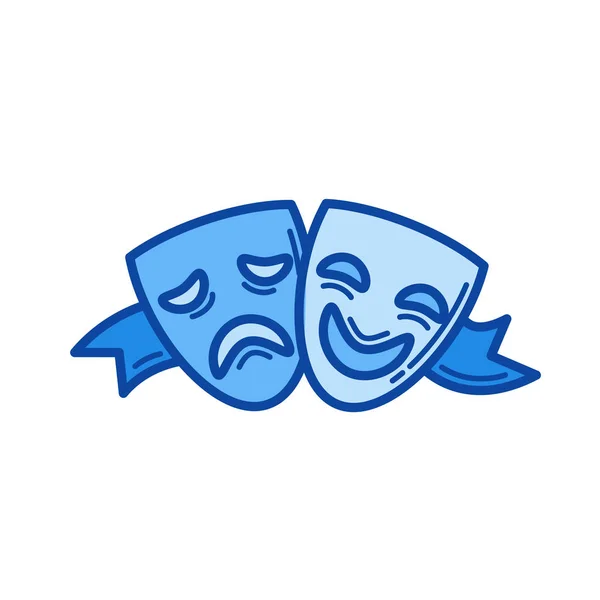 Masques de théâtre ligne icône . — Image vectorielle
