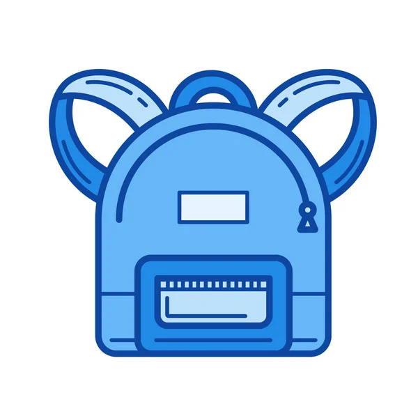 Escuela mochila línea icono . — Vector de stock