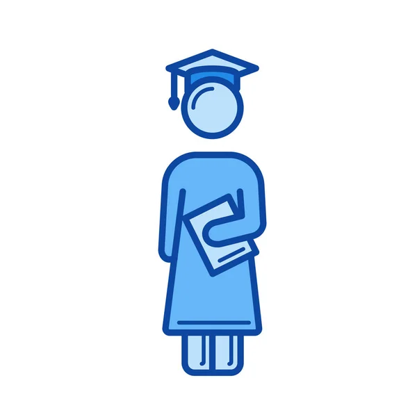 Baccalauréat icône de ligne de degré . — Image vectorielle