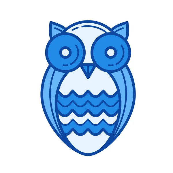 Wisdom owl line icon. — Stock Vector