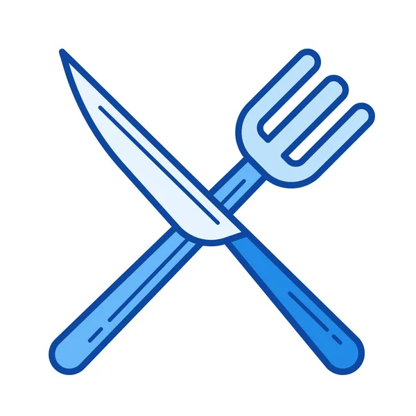 Cutlery line icon. — Stock Vector
