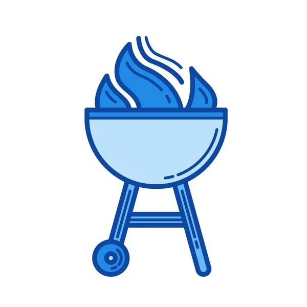 Icône de ligne de barbecue au charbon de bois . — Image vectorielle