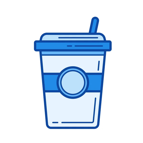 Icono de línea de café para llevar . — Vector de stock