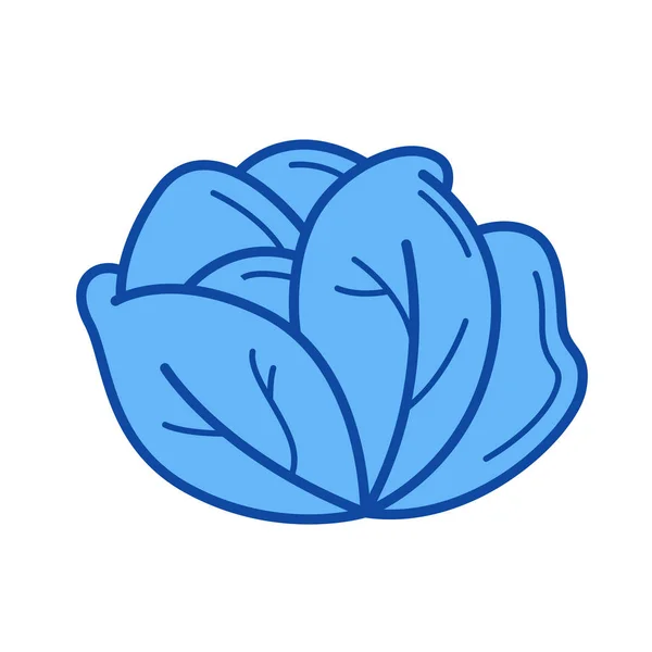 White cabbage line icon. — Stock Vector