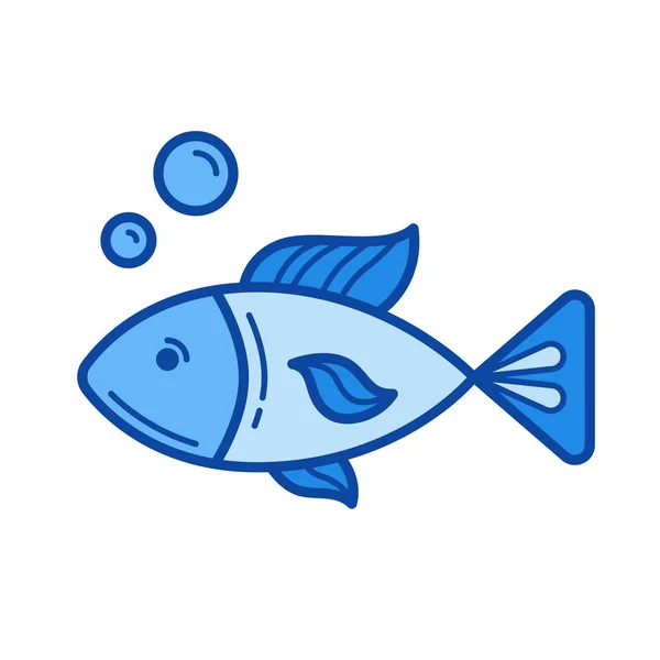 Raw fish line icon. — Stock Vector