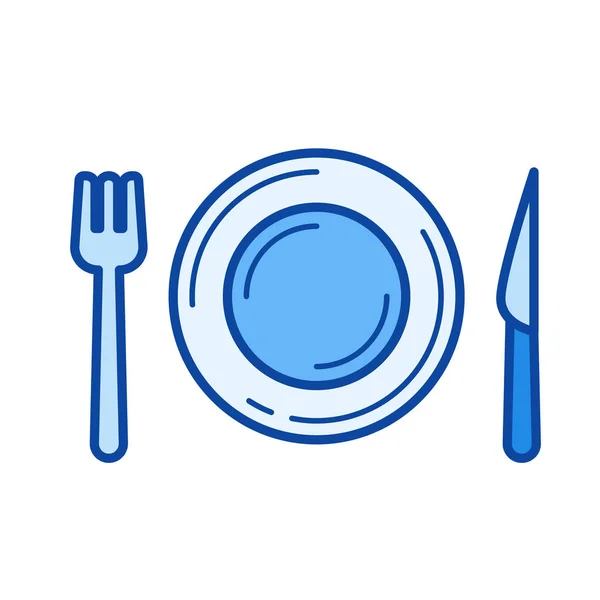 Dinnerware line icon. — Stock Vector