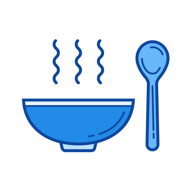 Misku polévky řádku ikona. — Stockový vektor