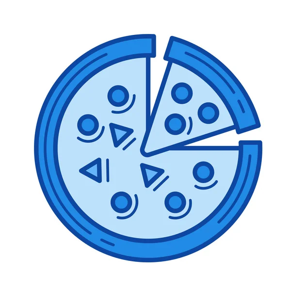 Ikone der italienischen Pizza-Linie. — Stockvektor