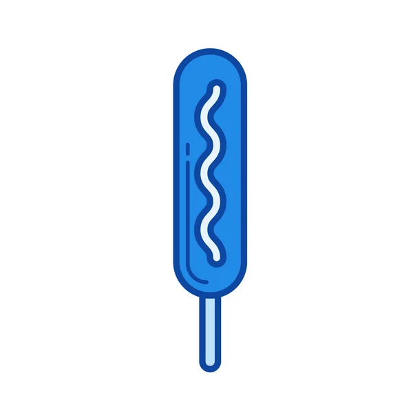 Hot sausage line icon. — Stock Vector