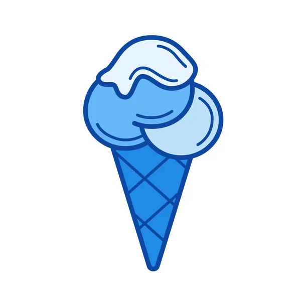 Cono de helado icono de línea . — Archivo Imágenes Vectoriales