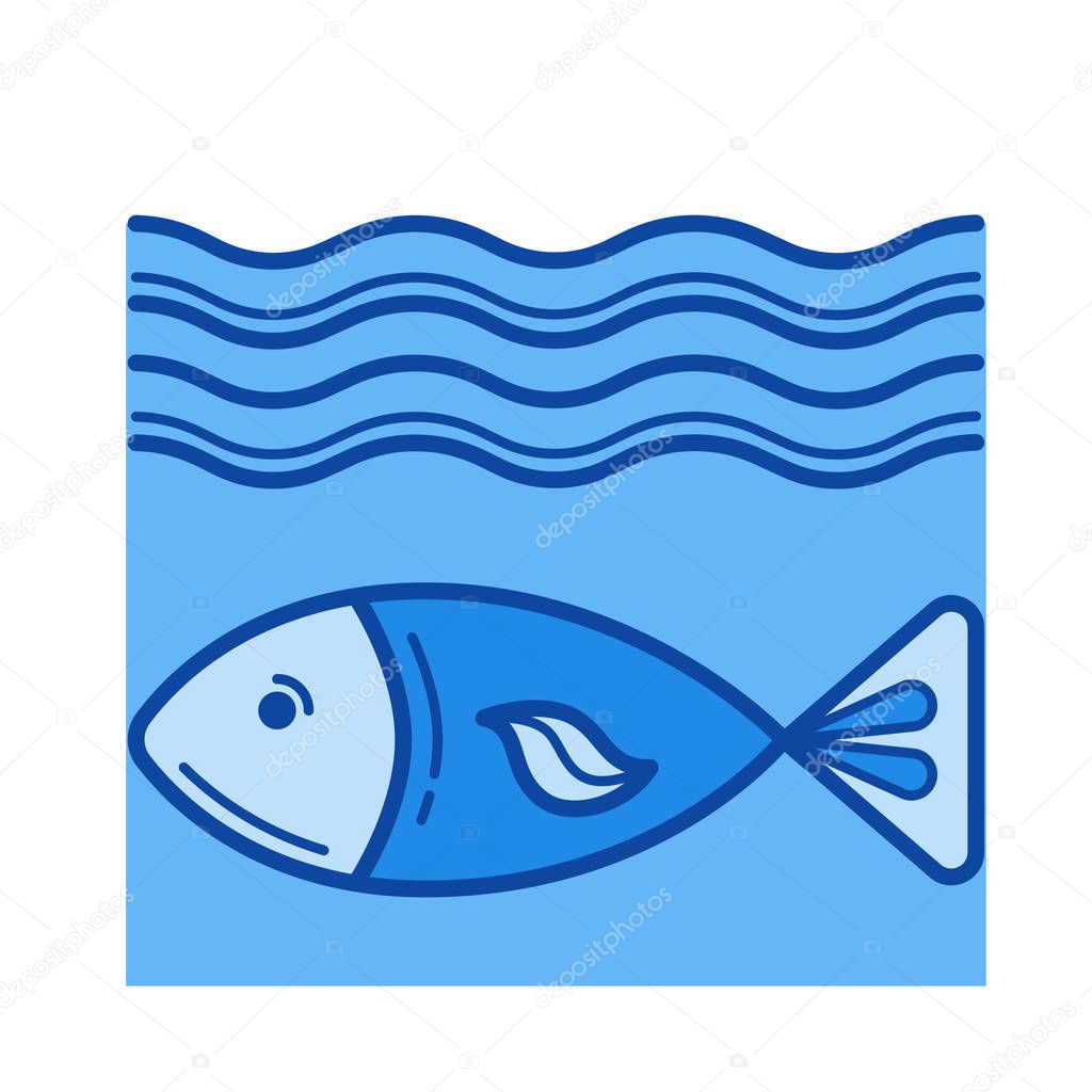 Fish line icon.