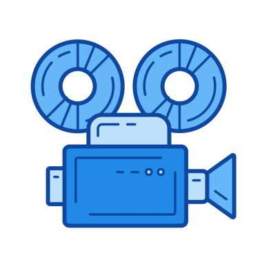 Retro Kamera çizgi simgesi.