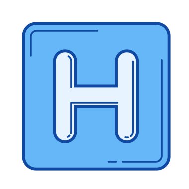 Hastane işareti satırı simgesi.