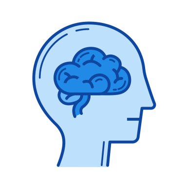 Beyin çizgisi simgesi.