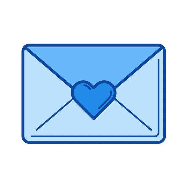 Ikona čáry milostný dopis. — Stockový vektor