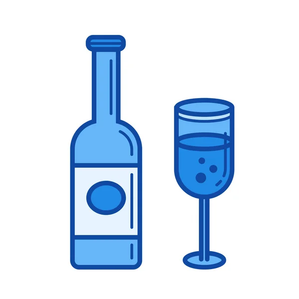 Sparkle ícone linha de vinho . — Vetor de Stock