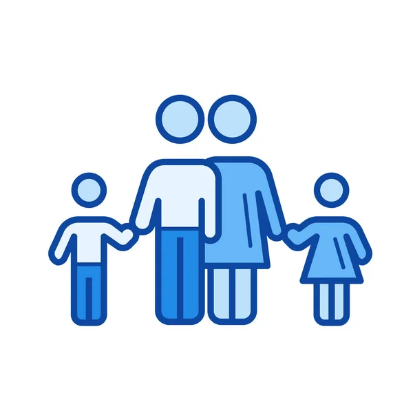 Icône de ligne de relation familiale. — Image vectorielle