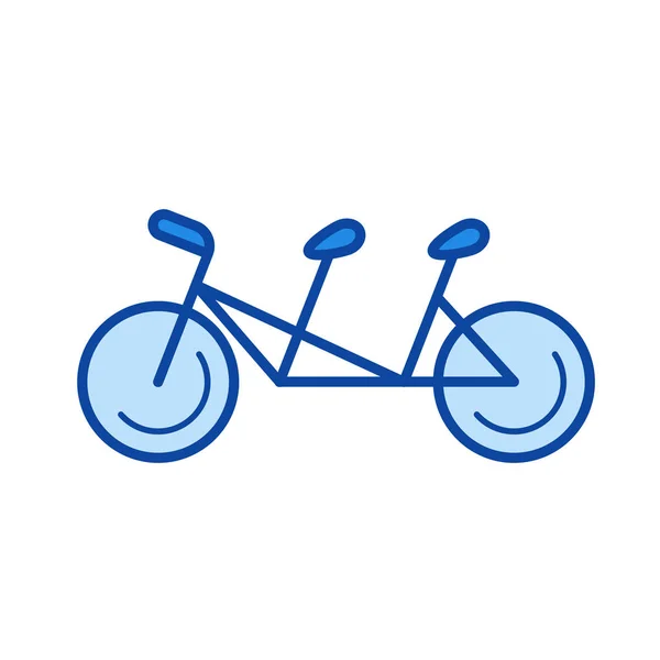 Tandem bicycle line icon. — Stock Vector