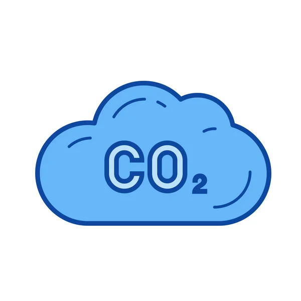 Icono de línea de emisión de CO2 . — Vector de stock