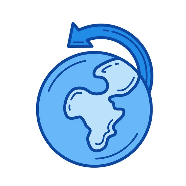 Icono de línea de envío mundial . — Vector de stock