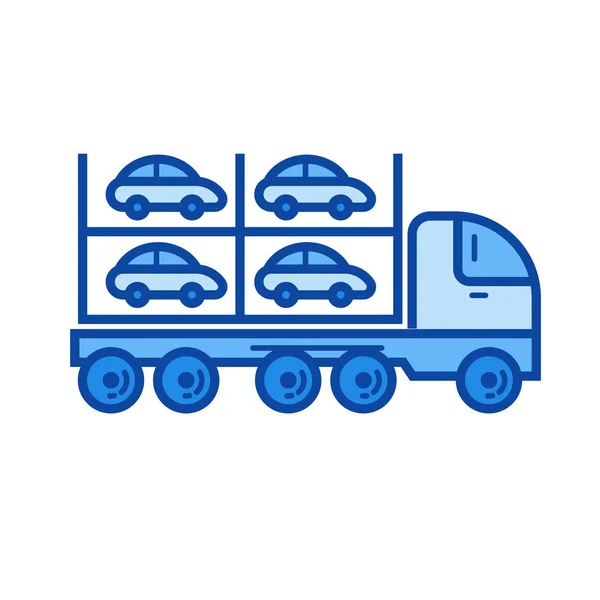 Car carrier line icon. — Stock Vector