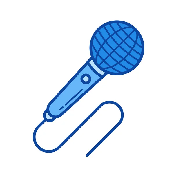 Icono de línea de micrófono de cable . — Vector de stock