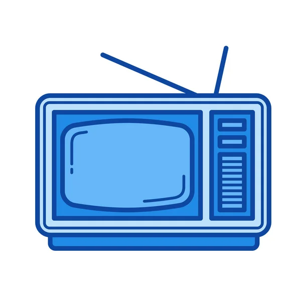 Vintage TV line icon. — Stock Vector