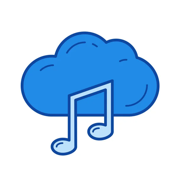 Icône de ligne de musique Cloud . — Image vectorielle