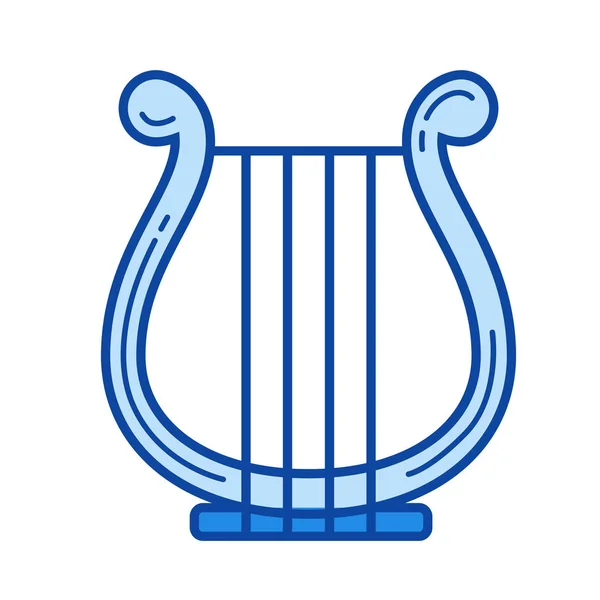 Icono de línea de arpa . — Archivo Imágenes Vectoriales