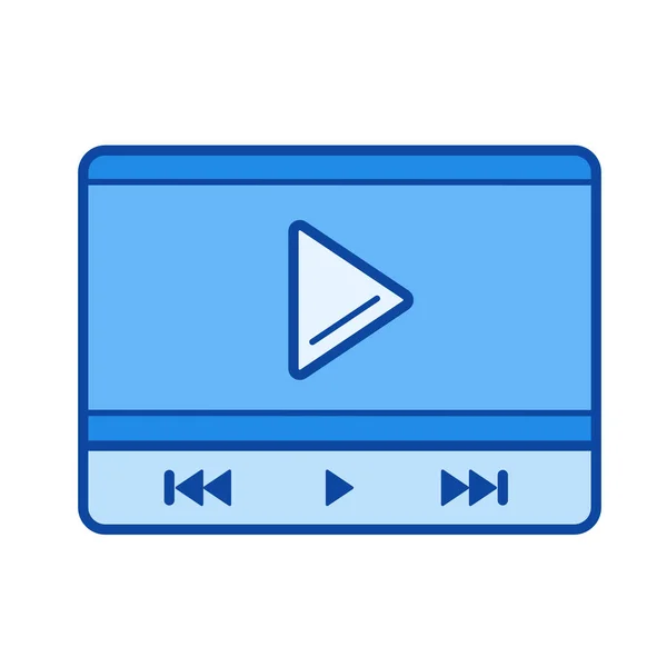 Video Player Interface Line Symbol. — Stockvektor