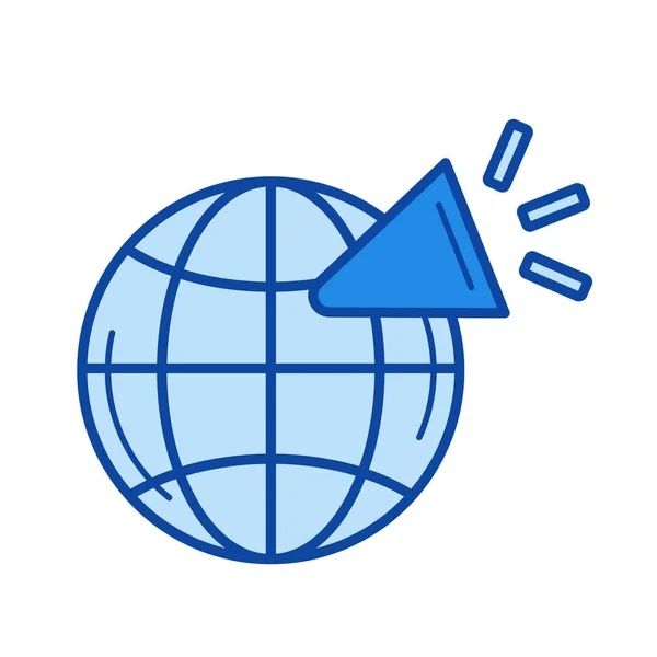 Icono de línea de red global. — Vector de stock
