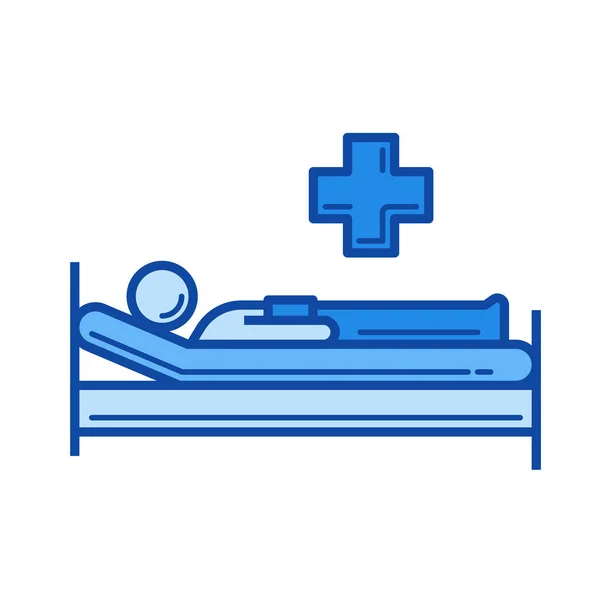 Hospital bed line icon. — Stock Vector