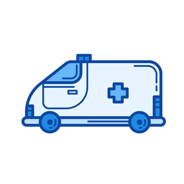 Icono de línea de coche ambulancia. — Archivo Imágenes Vectoriales