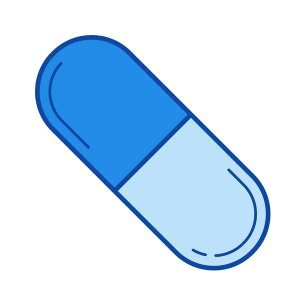 Icono de línea de píldora . — Vector de stock
