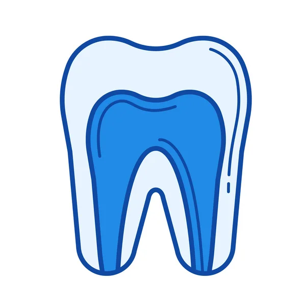 Dental pulp line icon. — Stock Vector
