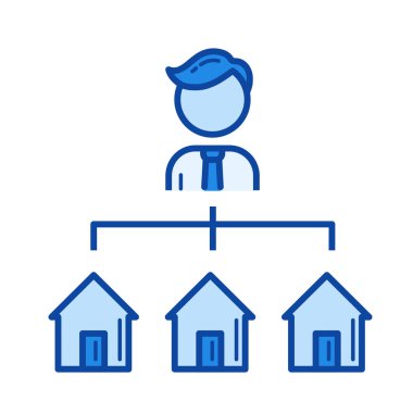 Emlakçı çizgisi simgesi.