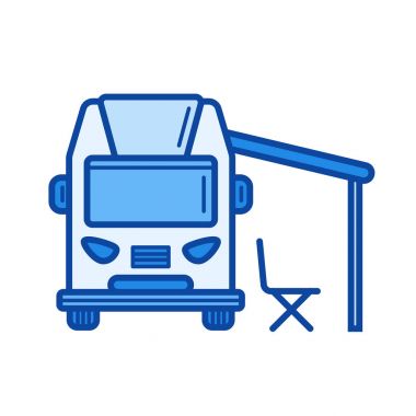 Karavan kamp satırı simgesi.