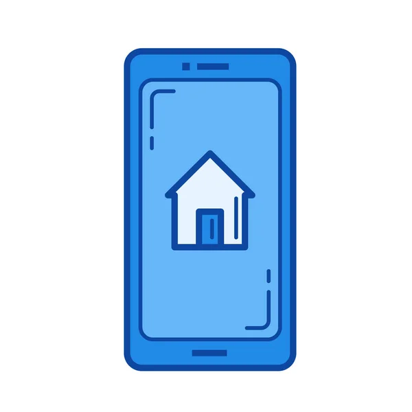 Real estate website lijn pictogram. — Stockvector