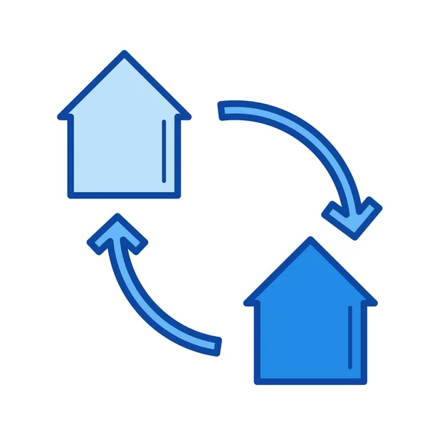 House exchange line icon. — Stock Vector