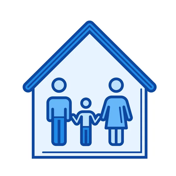 Ikona čáry rodinný dům. — Stockový vektor