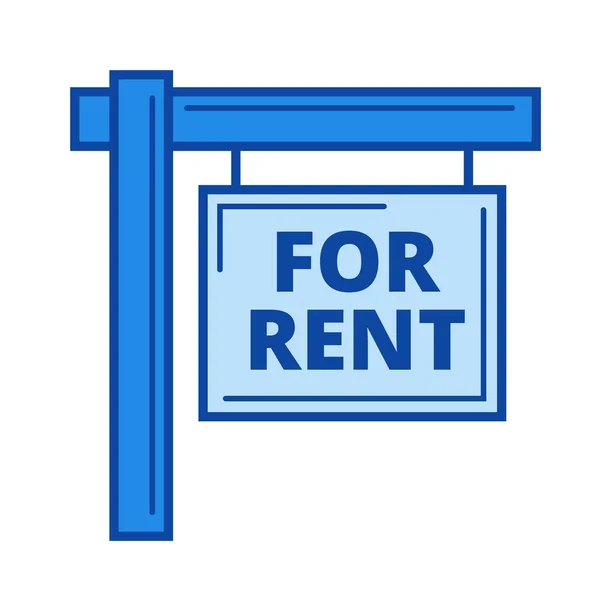 For rent sign line icon. — Stock Vector