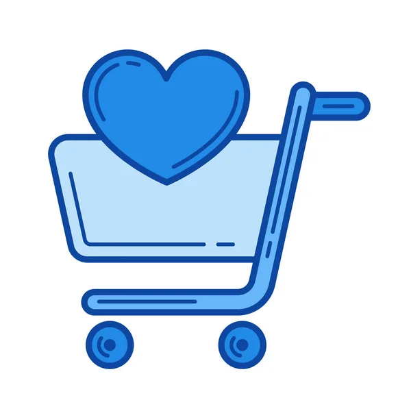 Añadir a la lista de compras icono de línea . — Vector de stock