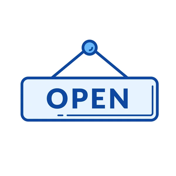 Open deur teken lijn pictogram. — Stockvector