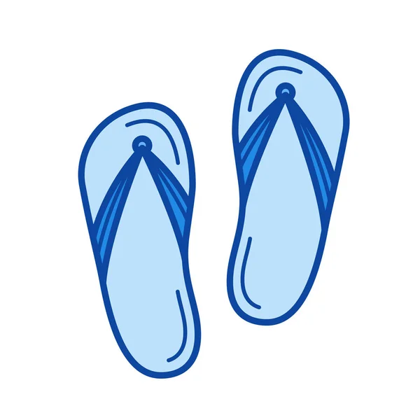Ligne de pantoufles de plage icône . — Image vectorielle